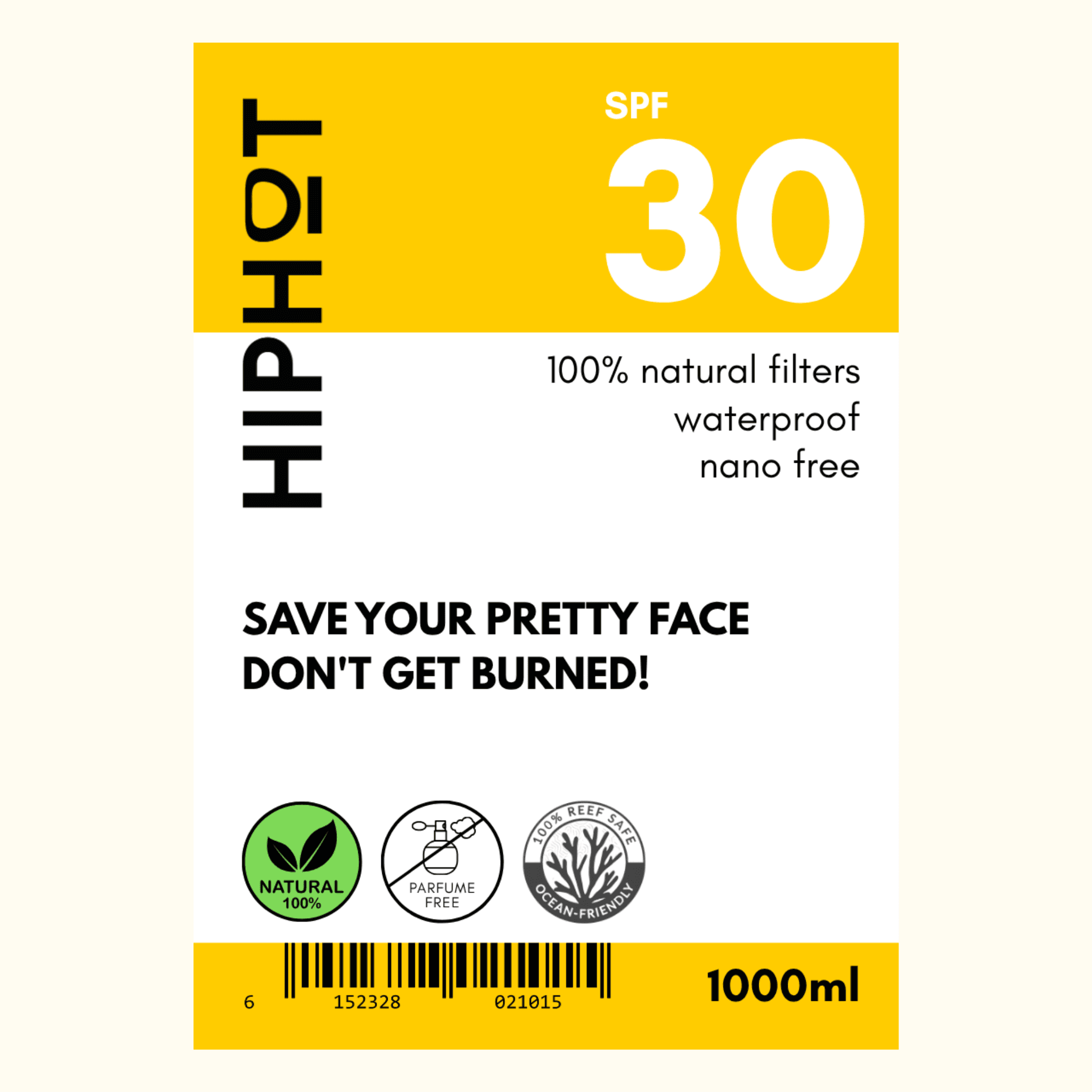 Crème solaire minérale SPF 30, pack économique de 2 litres