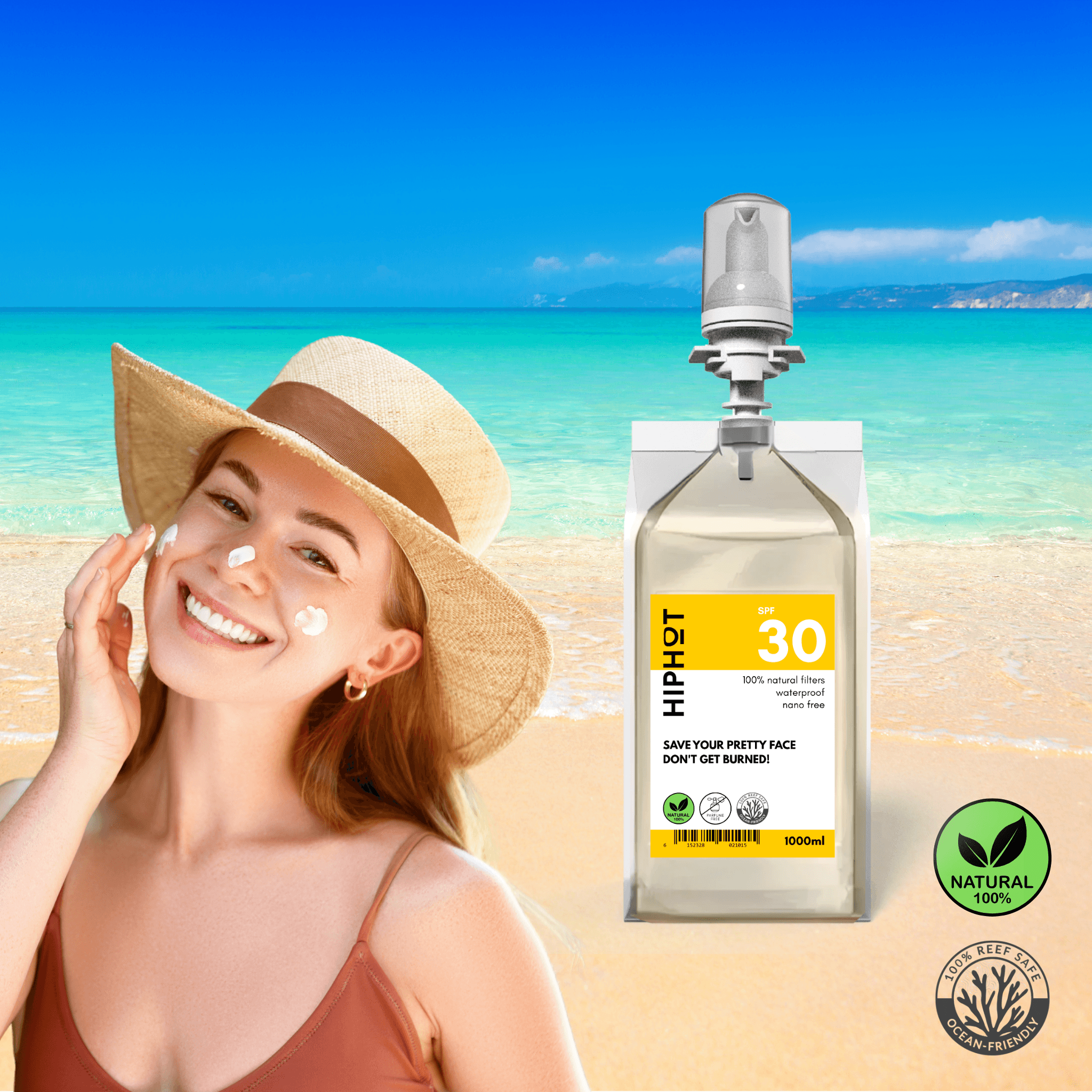 Crème solaire minérale SPF 30, pack économique de 2 litres