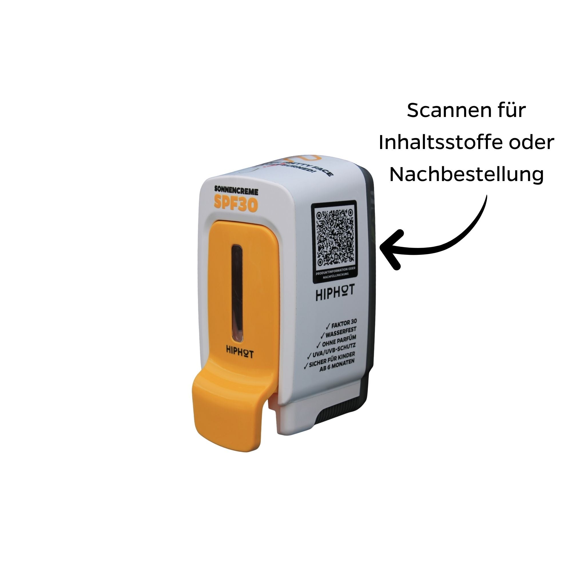 SPF 30 500 ml Nachfüllung in HIPHOT Spender einsetzen