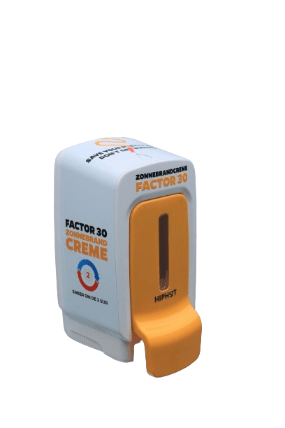 Distributeur de crème solaire SPF 30 500 ml Jaune Texte néerlandais