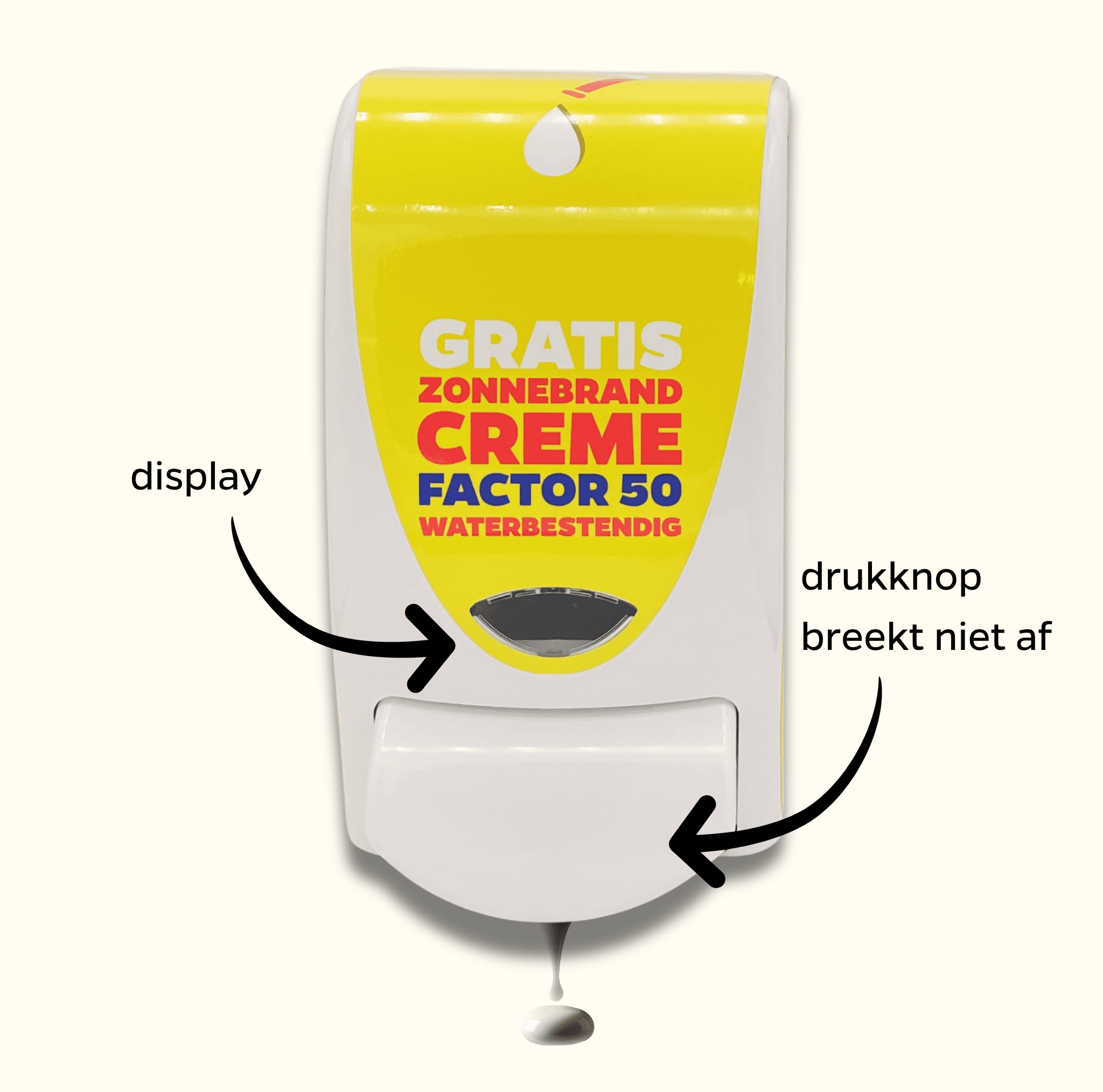 Distributeur de crème solaire personnalisé SPF 50