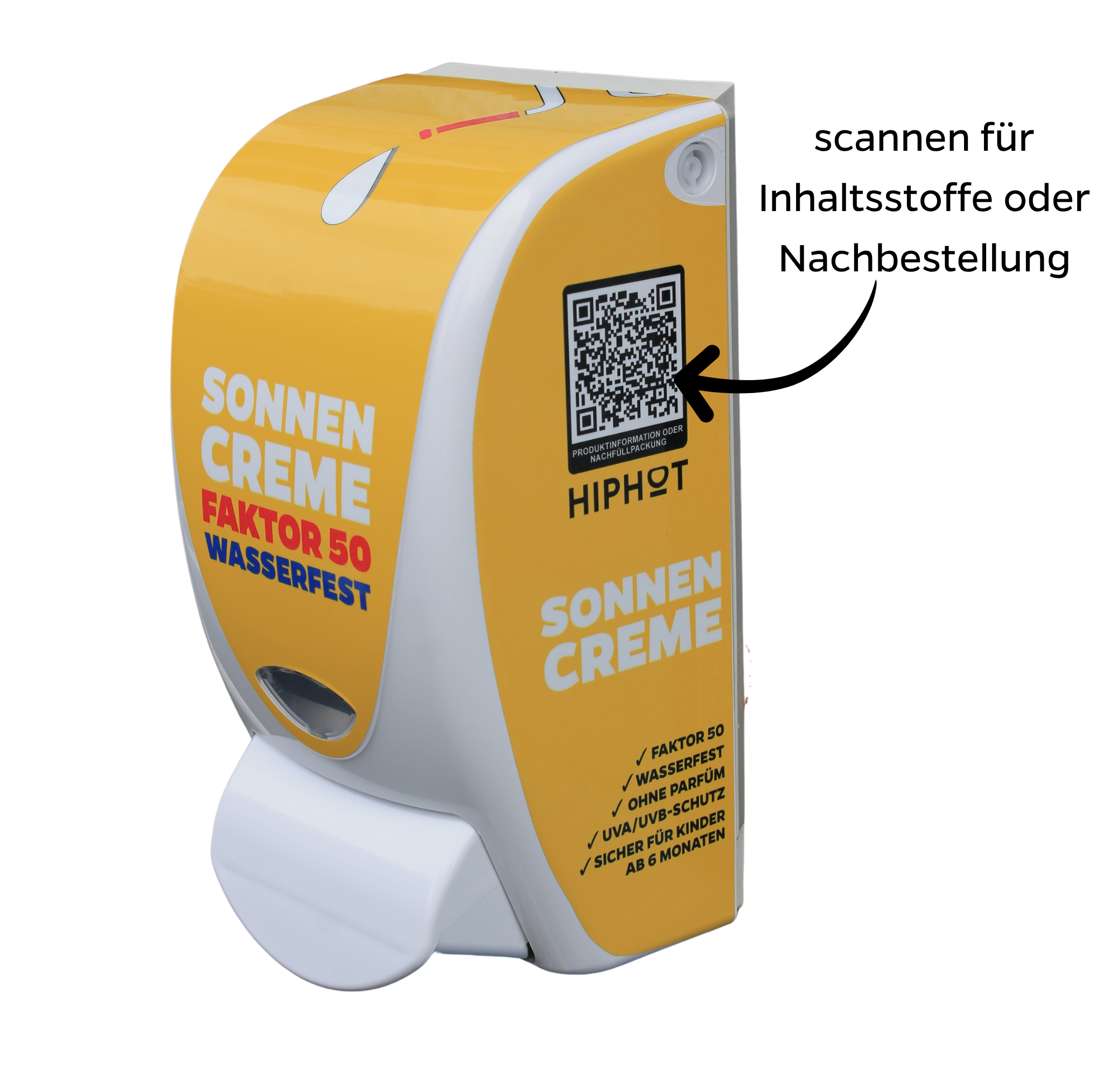 Sonnenschutzmittelspender F50 usp's right DE