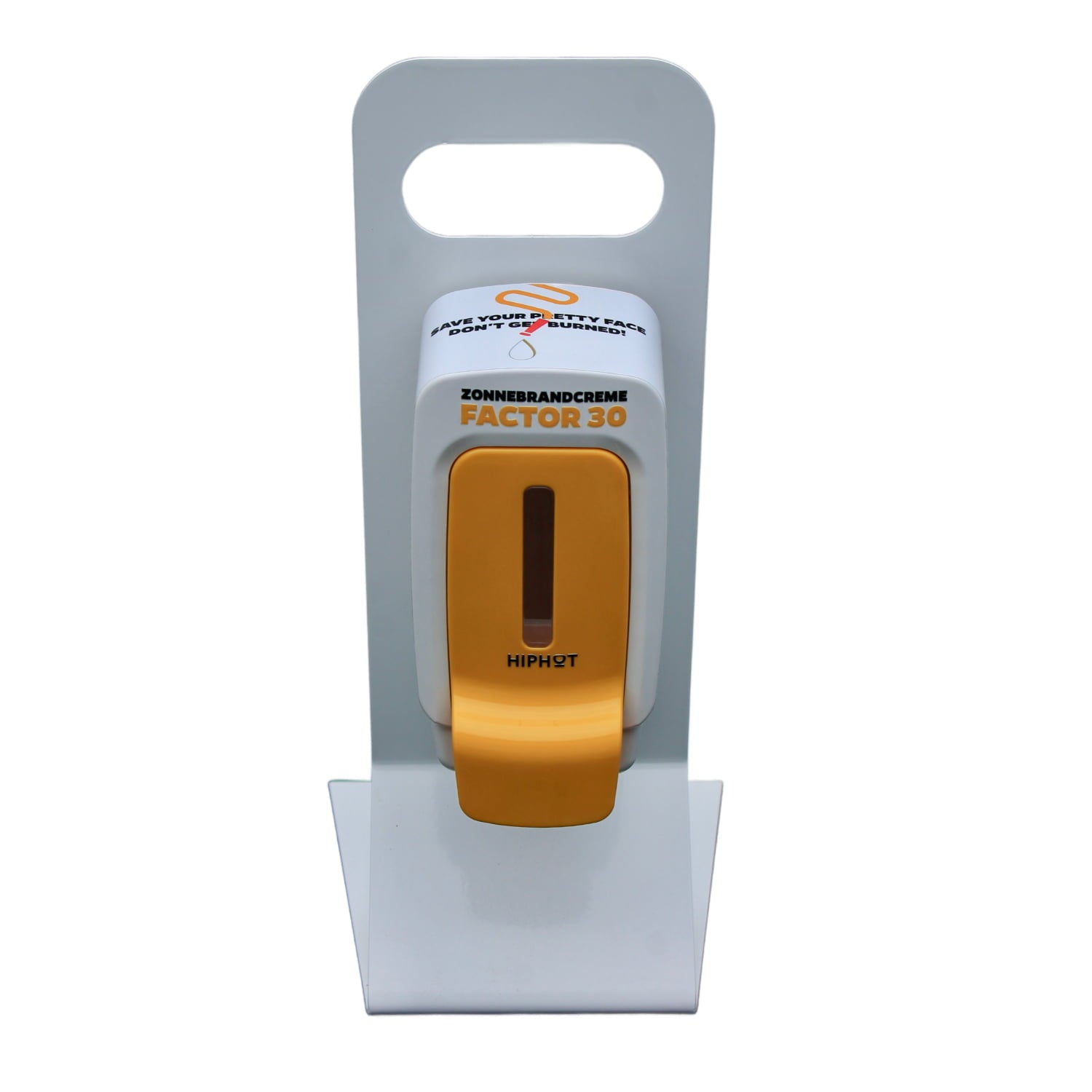 Distributeur de crème solaire SPF 30 500 ml Jaune Texte néerlandais