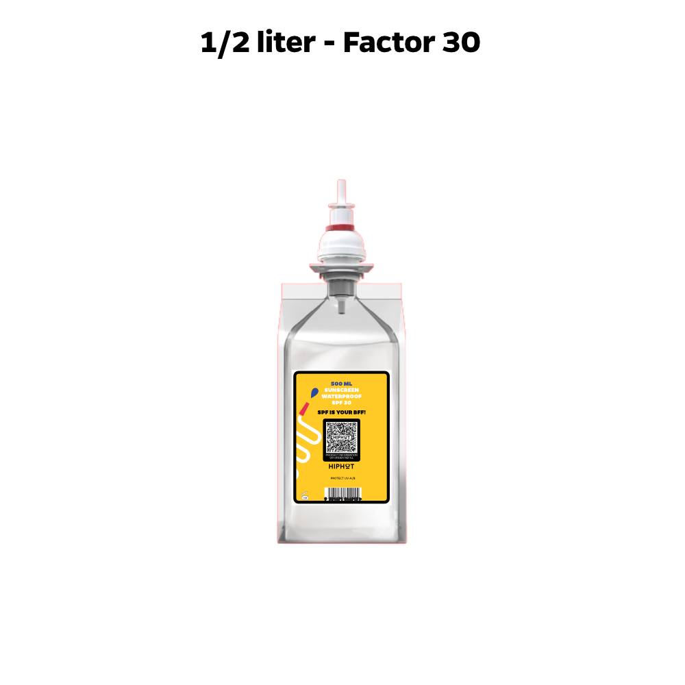 Mini distributeur de crème solaire avec 0,5 L de crème solaire SPF 30