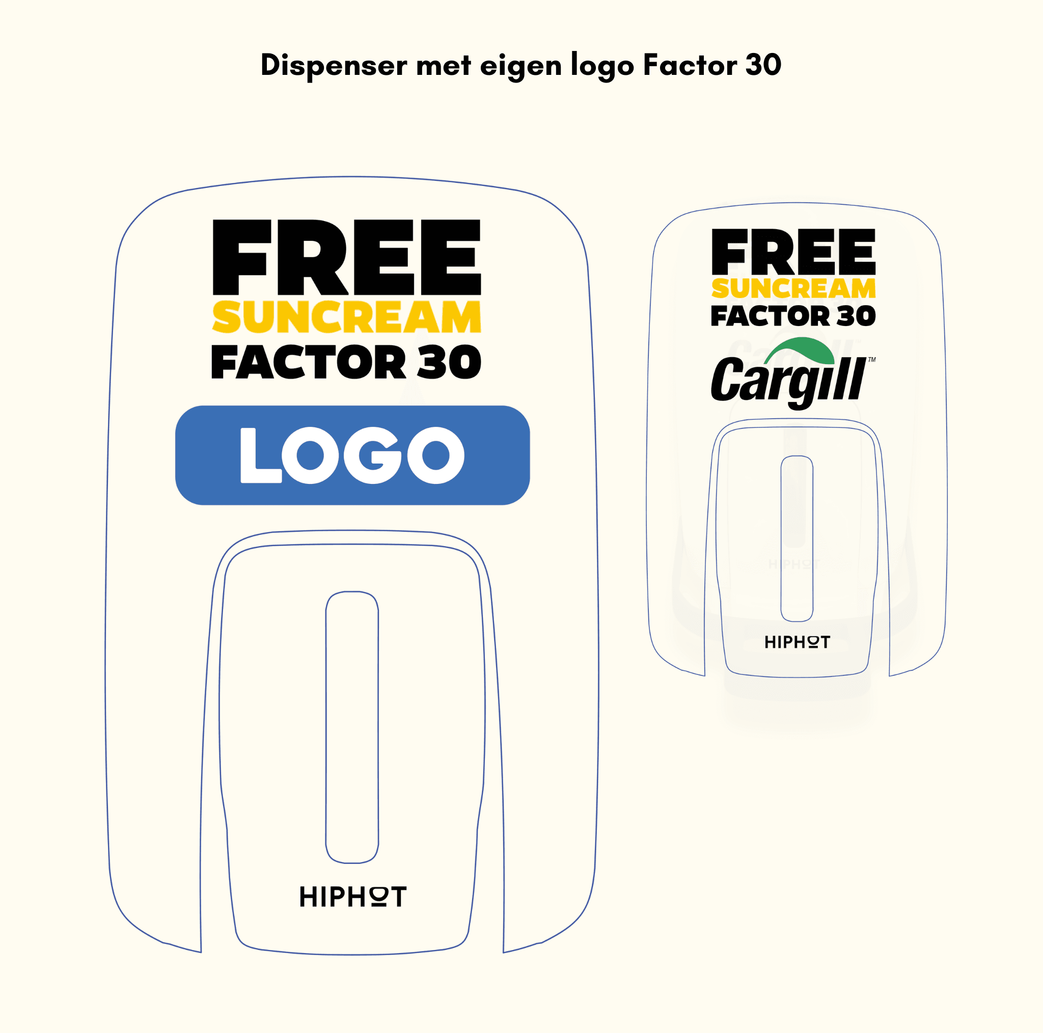 Distributeur de crème solaire avec logo personnalisé SPF 30