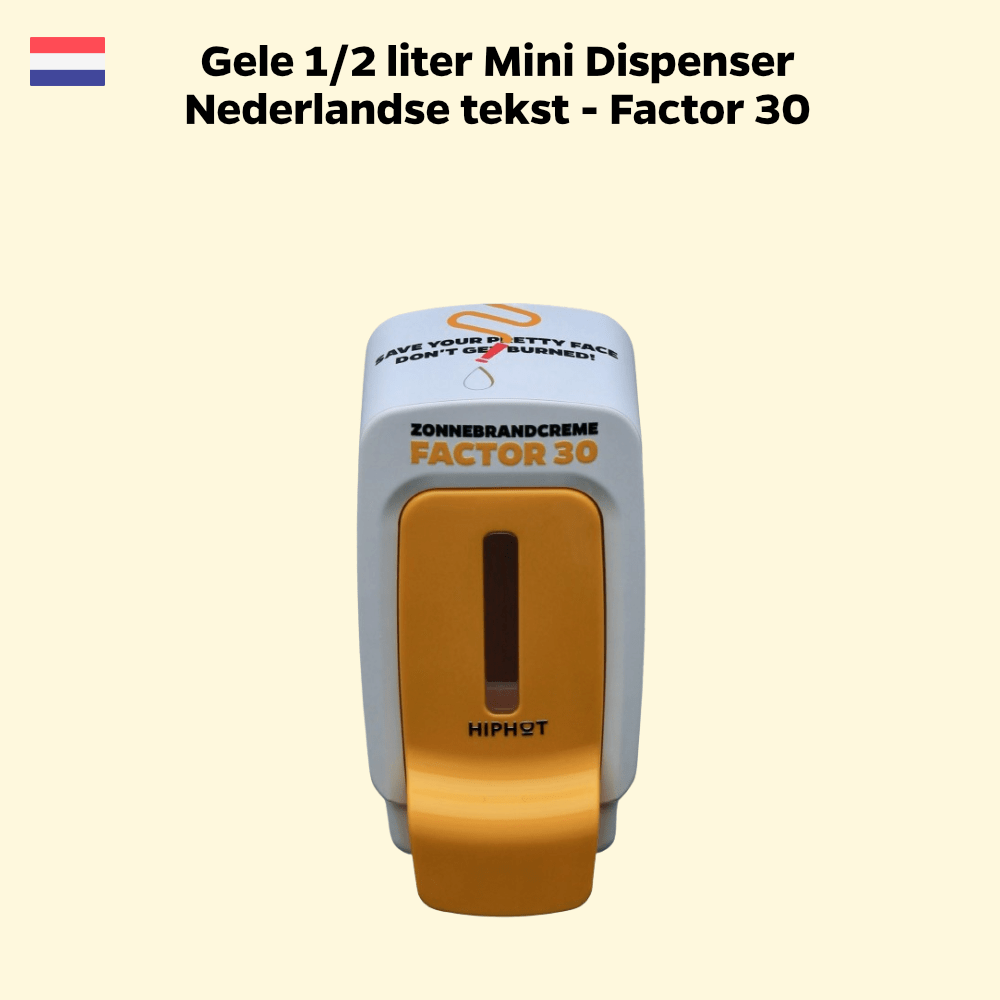Distributeur de crème solaire SPF 30 500 ml Jaune Texte néerlandais