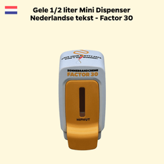 Distributeur de crème solaire SPF 30 500 ml Jaune Texte néerlandais
