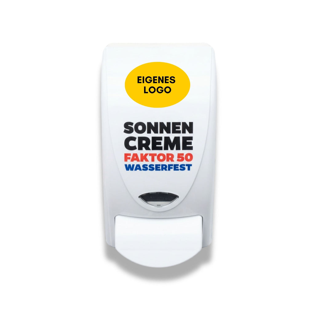 Distributeur de crème solaire avec logo personnalisé SPF 50