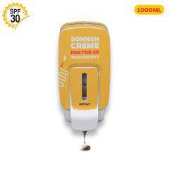 Sunscreen Dispenser Yellow SPF 30 German Text