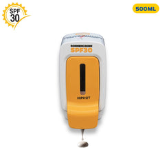 Sunscreen SPF 30 Dispenser 500ml Yellow German Text