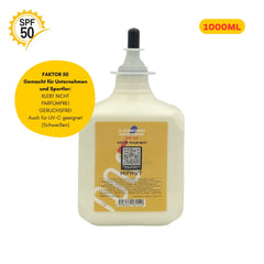 Recharge de crème solaire 1L SPF 50 résistante à l'eau pour distributeur 1500 doses