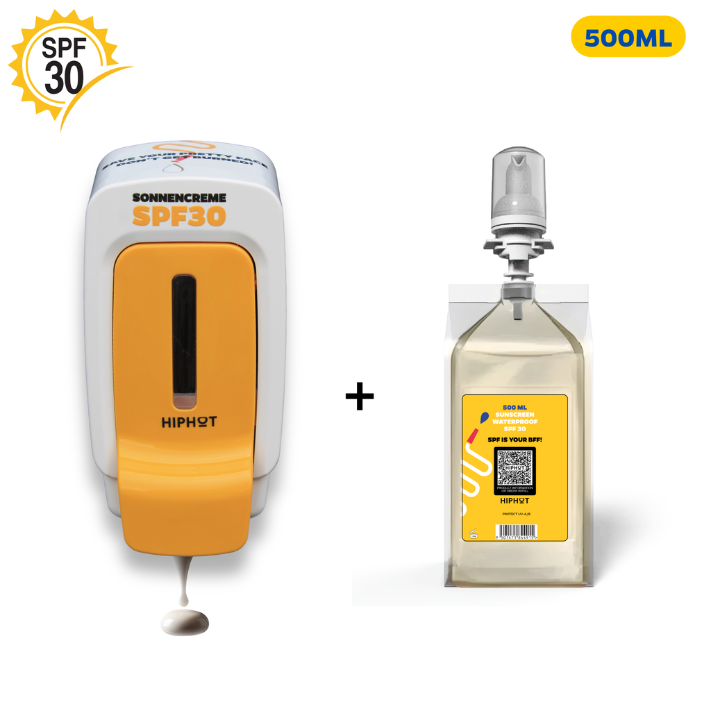 Mini Sonnencreme-Spender mit 0,5L SPF 30 Sonnencreme - Deutscher Text