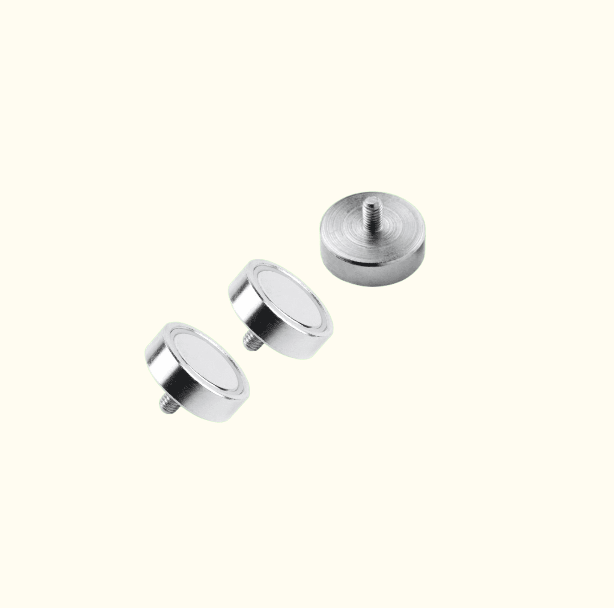 Aimants de 25 mm avec capuchons en caoutchouc, lot de 3