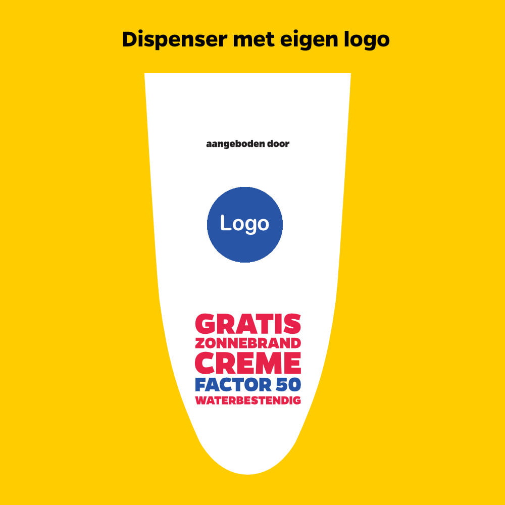 Distributeur de crème solaire avec logo personnalisé SPF 50